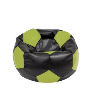 Fotoliu puf Mondo Ball - imitatie piele - negru/verde