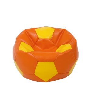 Fotoliu puf Mondo Ball - imitatie piele - portocaliu/galben