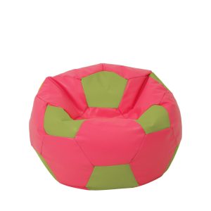 Fotoliu puf Mondo Ball - imitatie piele - roz/verde