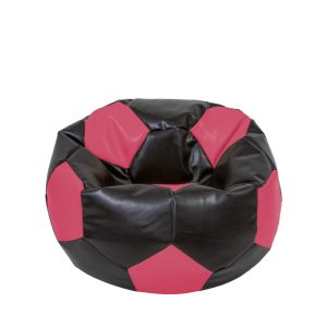 Fotoliu puf Mondo Ball - imitatie piele - wenge/roz