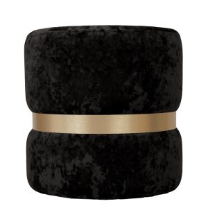 Taburet Ring - inel auriu - stofa E01 - negru