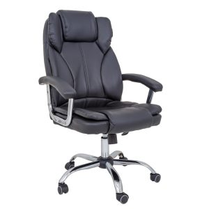 Scaun directorial SIENA - imitatie piele neagra