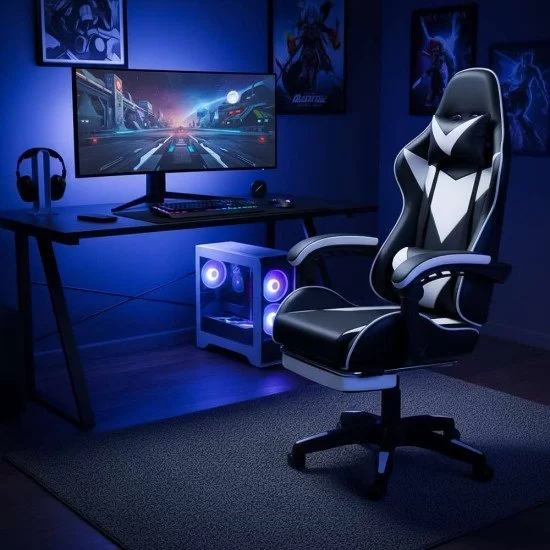 Scaun gaming alb/negru OFF 299 - imagine 9