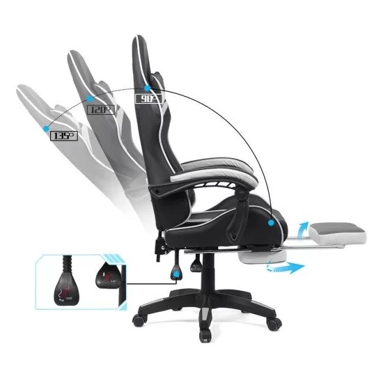 Scaun gaming alb/negru OFF 299 - imagine 6