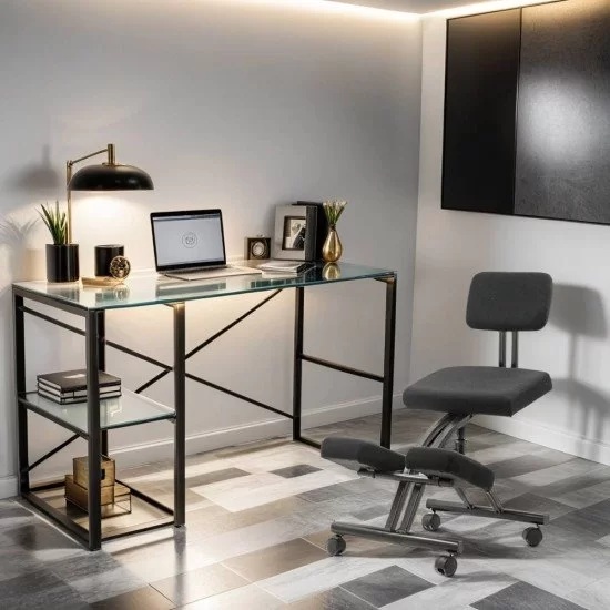 Scaun ergonomic tip kneeling chair OFF 094 negru - imagine 4