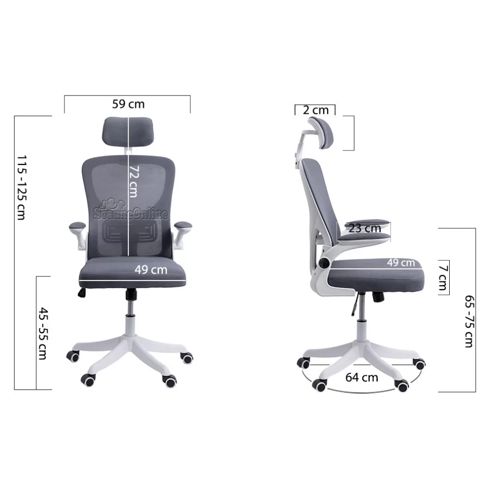 SCAUN DE BIROU ERGONOMIC OFF 336 GRI - imagine 2