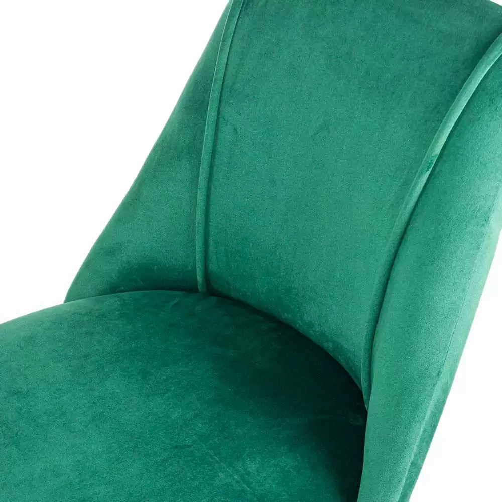 Scaun de birou elegant din catifea si baza aurie OFF 642 verde - imagine 3