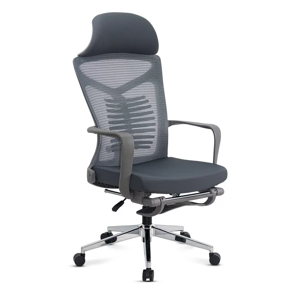 SCAUN ERGONOMIC CU SPATAR RABATABIL SI SUPORT PICIOARE SYYT 9502 GRI