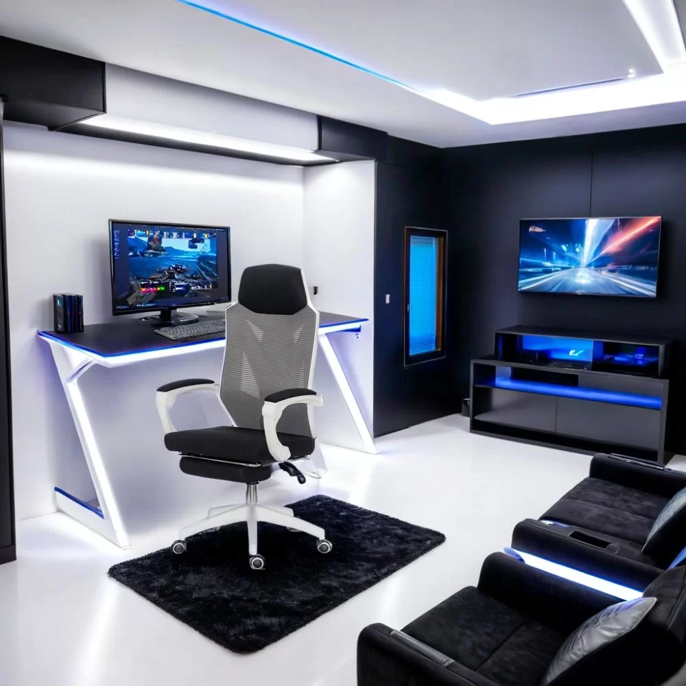 SCAUN ERGONOMIC CU SUPORT DE PICIOARE OFF 424 gri - imagine 4