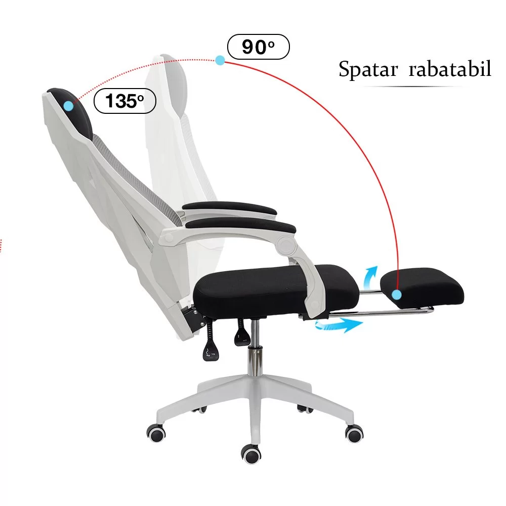 SCAUN ERGONOMIC CU SUPORT DE PICIOARE OFF 424 gri - imagine 3