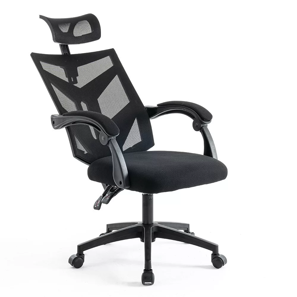 Scaun gaming negru din mesh, cu tetiera, ergonomic OFF 434 - imagine 2