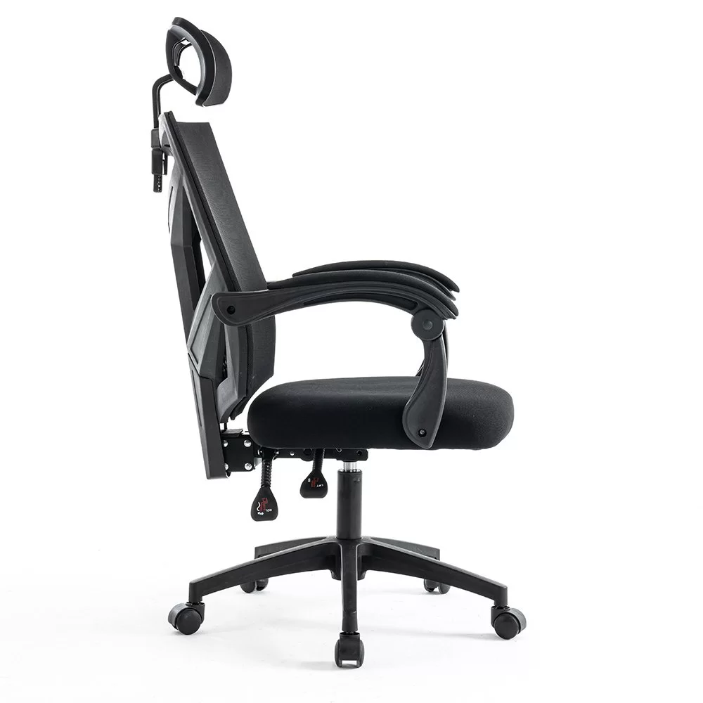 Scaun gaming negru din mesh, cu tetiera, ergonomic OFF 434 - imagine 12