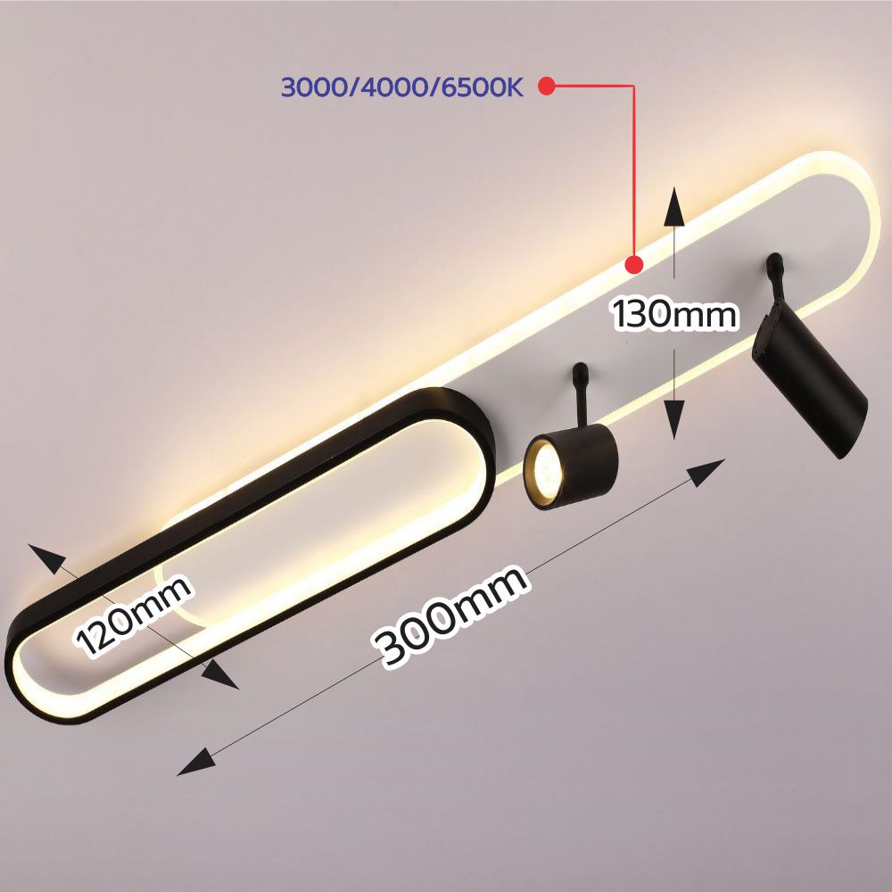 Lustra Led Neagra cu doua spoturi Carina 85w/4200lm 3000k/4000k/6500k cu Telecomanda - imagine 6