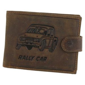 Portofel barbati din piele naturala 12×10 CM, Vanator, maro (model 3)