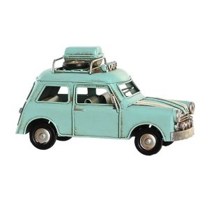 Masina decorativa retro din metal 16x7x9 CM (Albastru)