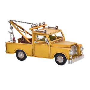 Masina decorativa retro din metal 16x6x7 CM (Galben)