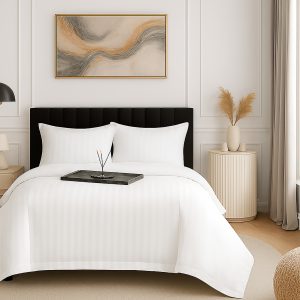 Lenjerie pat damasc policoton   (ALB)