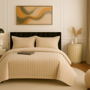 Lenjerie pat damasc policoton   (CAPUCCINO)