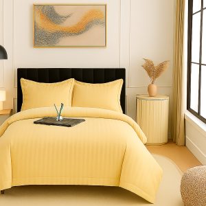 Lenjerie pat damasc policoton   (GALBEN)