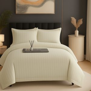 Lenjerie pat damasc policoton  (GREJ)