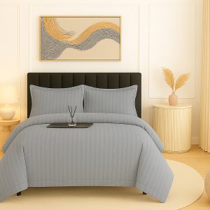 Lenjerie pat damasc policoton   (GRI)