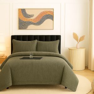 Lenjerie pat damasc policoton   (KAKI)