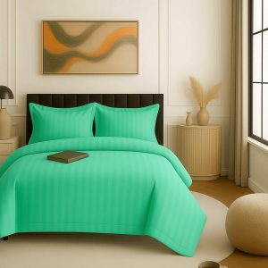 Lenjerie pat damasc policoton   (VERDE)