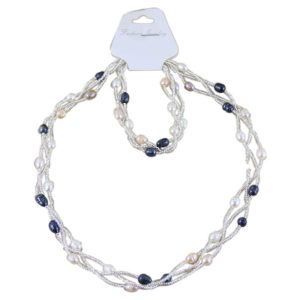 Set colier si bratara din perle sidefate – Model 2