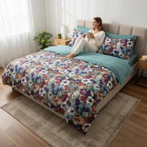 Lenjerie de pat Cotton Pro 100% bumbac – imprimare digitală (Floral Daydream)