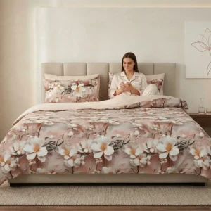 Lenjerie de pat Cotton Pro 100% bumbac – imprimare digitală (Champagne Blossom)