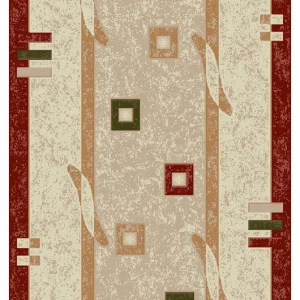 Traversa Covor, Lotos 579, Crem / Grena, Latime 60 cm, Diverse Lungimi, 1800 gr/mp