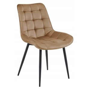 Scaun Bucatarie/Dining Joy Maro Catifea,Picioare Metalice, Finisaj Negru