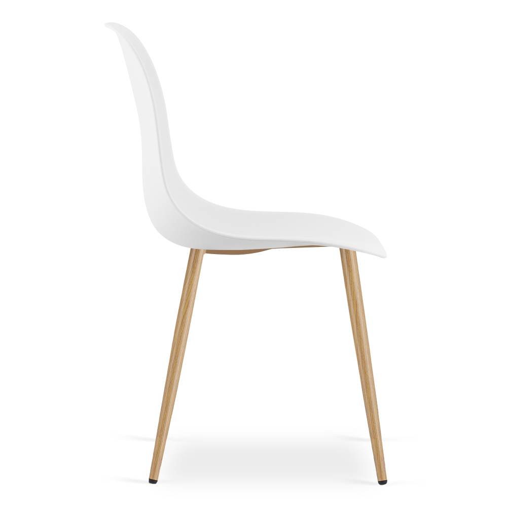 Scaun Bucatarie/Dining Velo Plus Alb Picioare Metalice Finisaj Lemn - imagine 6