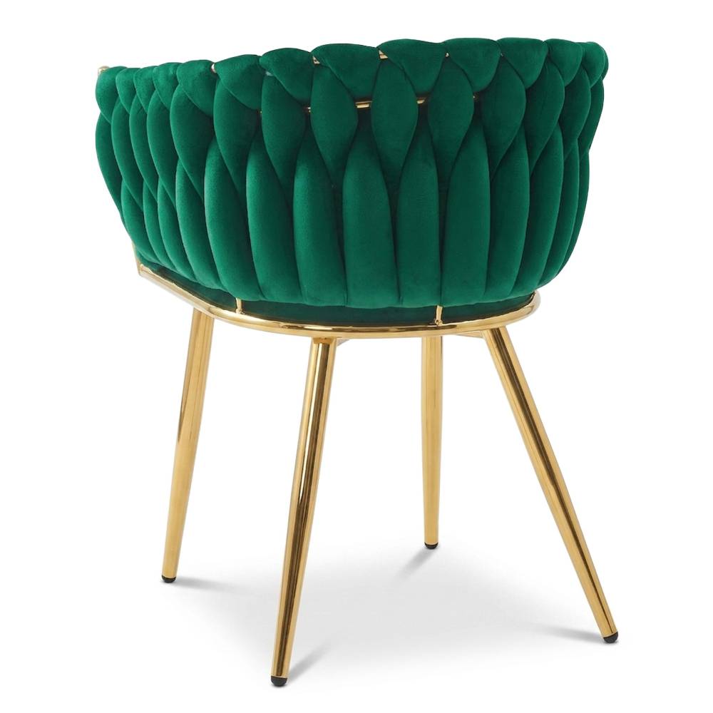Scaun Dining Tip Fololiu Mira Catifea Verde, Picioare Aurii - imagine 9