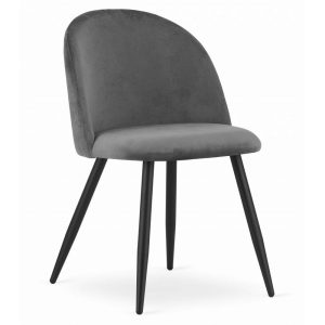 Scaun Bucatarie/Dining Capri Catifea Gri Inchis