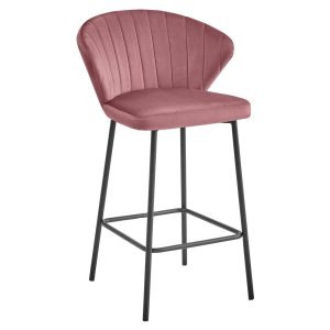 Scaun Bar Kors Catifea Roz