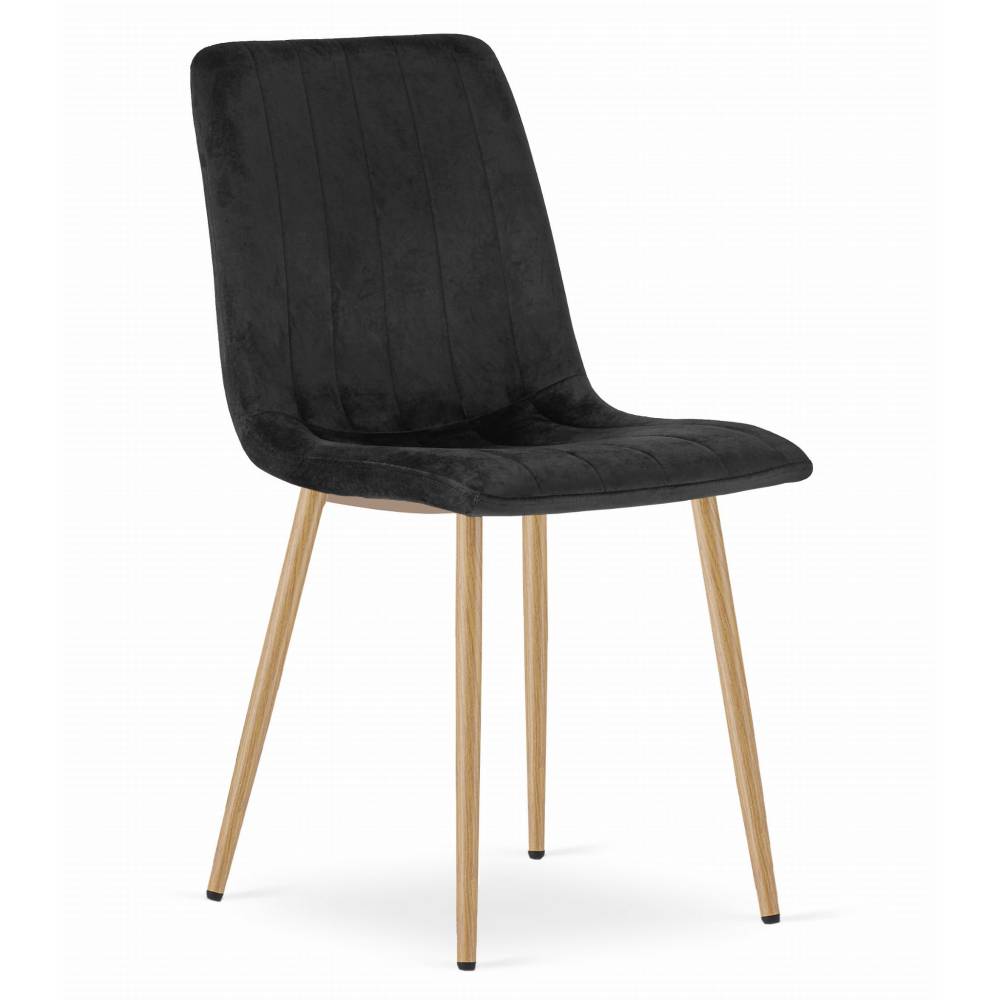 Scaun Bucatarie/Dining Gabe Picioare Finisaj Lemn Catifea Neagra