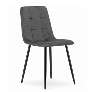 Scaun Bucatarie/Dining Jacob Gri Inchis Catifea