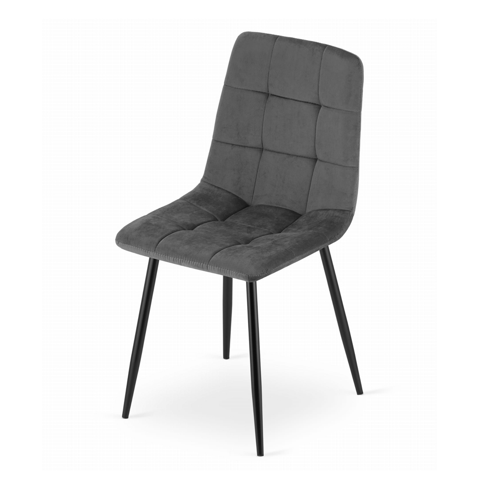Scaun Bucatarie/Dining Jacob Gri Inchis Catifea - imagine 5