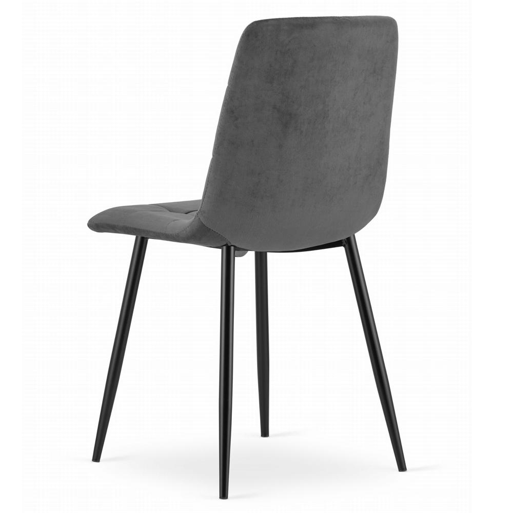 Scaun Bucatarie/Dining Jacob Gri Inchis Catifea - imagine 3
