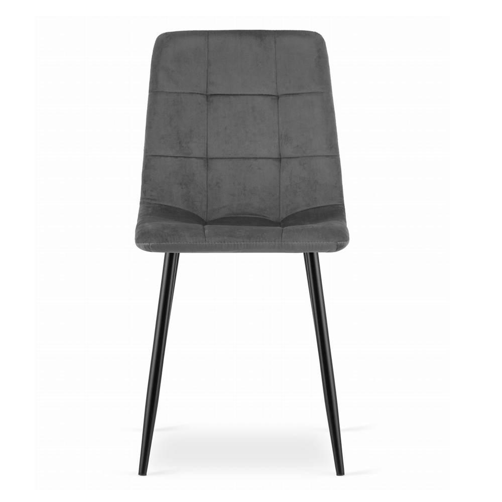 Scaun Bucatarie/Dining Jacob Gri Inchis Catifea - imagine 2