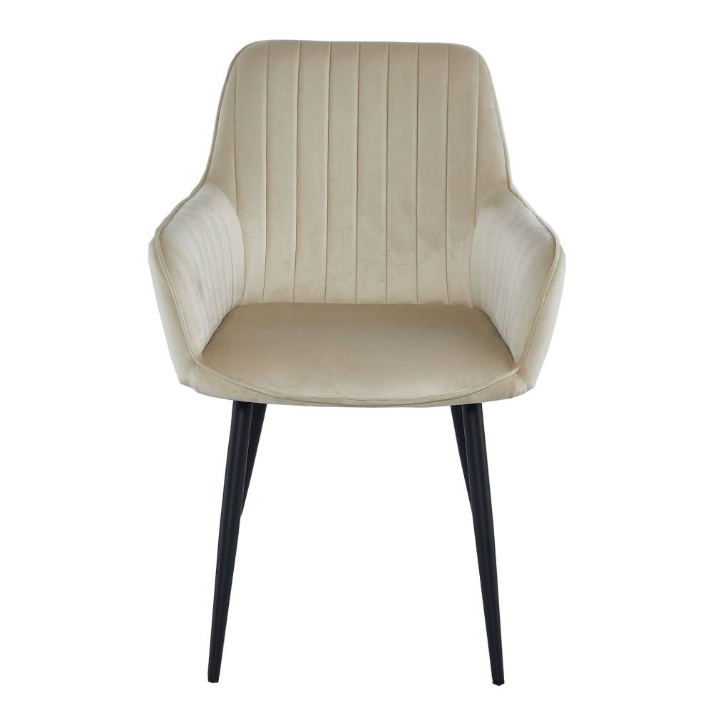 Scaun Bucatarie/Dining Sorenna Catifea Crem - imagine 4