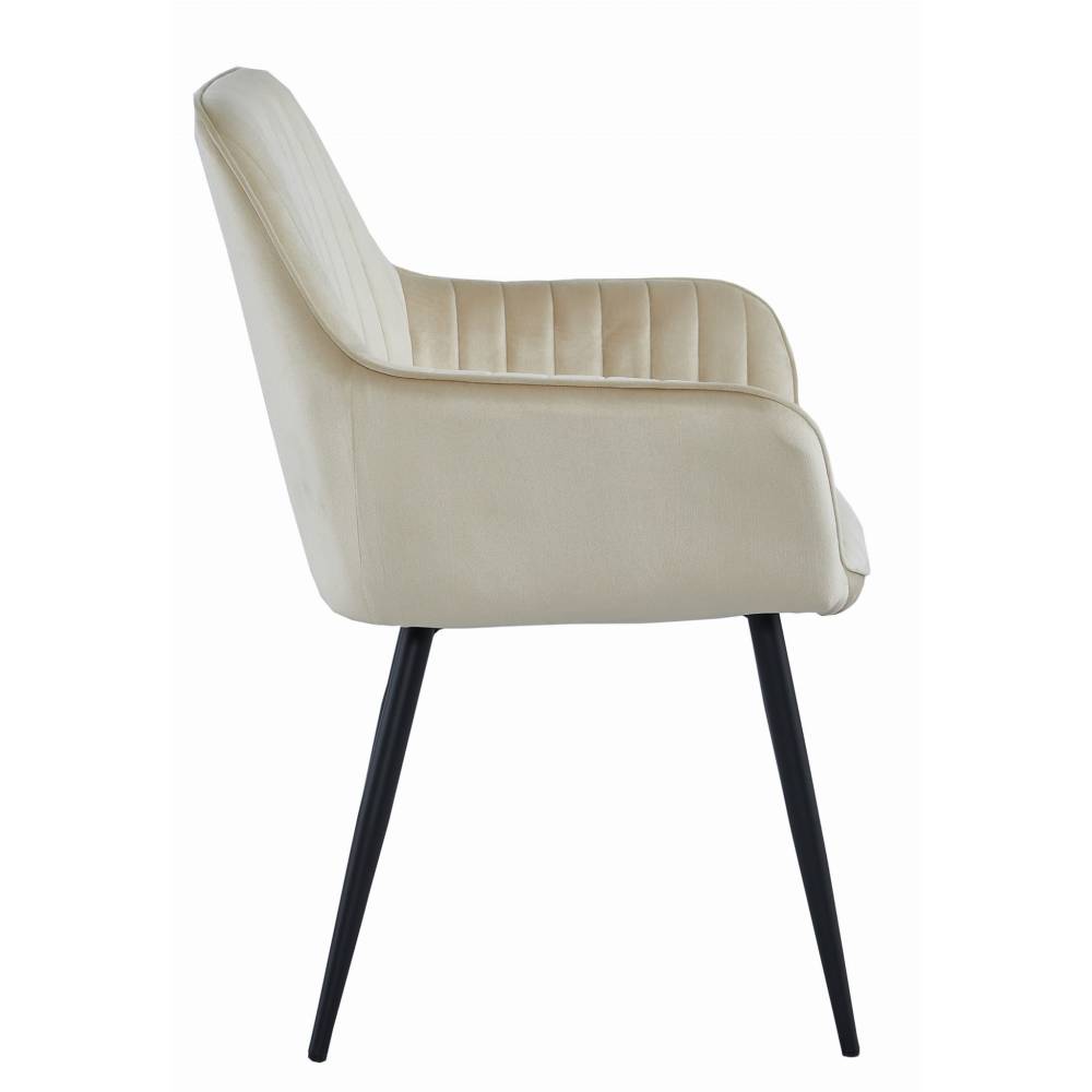 Scaun Bucatarie/Dining Sorenna Catifea Crem - imagine 3