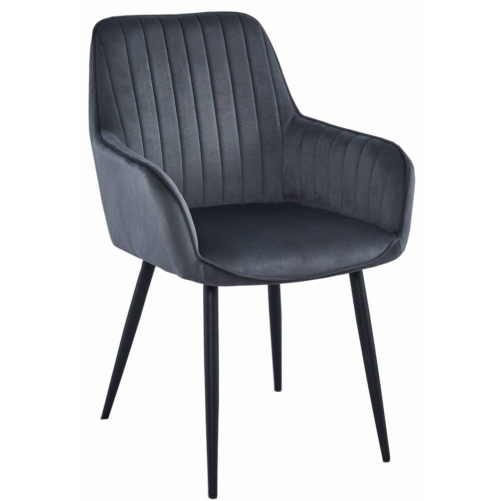 Scaun Bucatarie/Dining Sorenna Catifea Gri Inchis