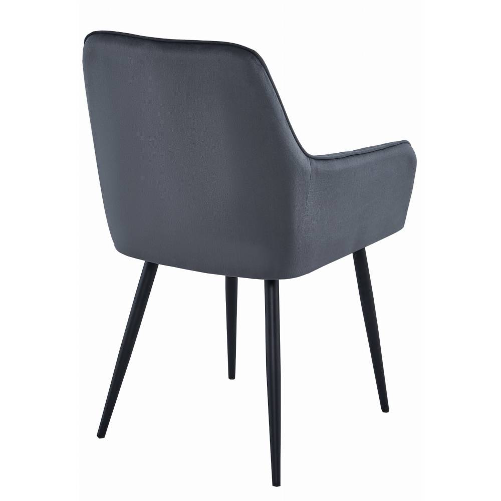 Scaun Bucatarie/Dining Sorenna Catifea Gri Inchis - imagine 4