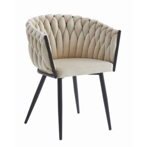 Scaun Dining Tip Fololiu Mira Catifea Bej