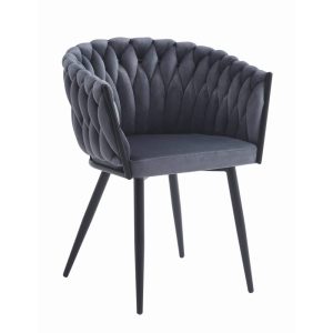 Scaun Dining Tip Fololiu Mira Catifea Gri Inchis