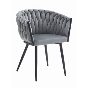 Scaun Dining Tip Fololiu Mira Catifea Gri Deschis