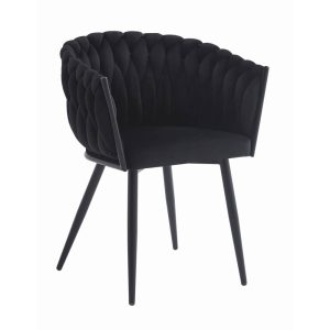 Scaun Dining Tip Fololiu Mira Catifea Neagra