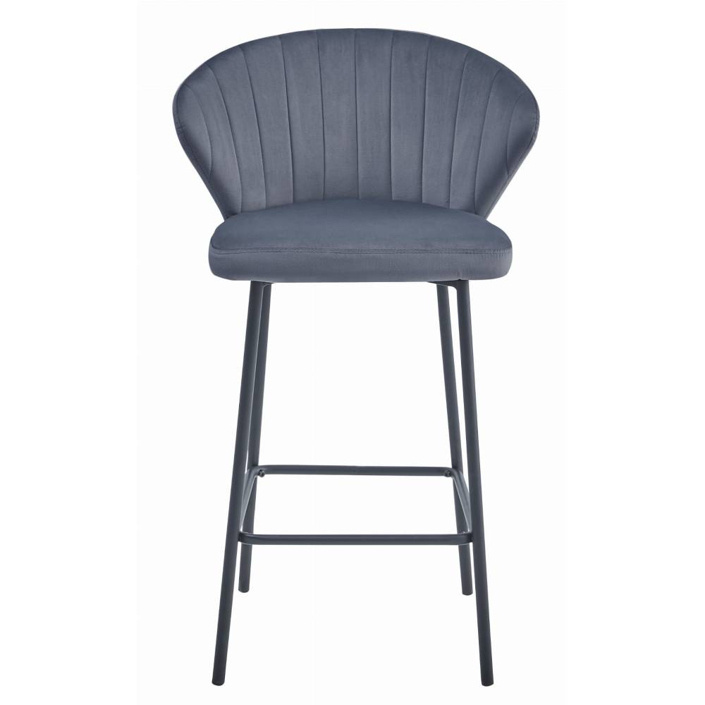 Scaun Bar Kors Catifea Gri Inchis - imagine 3